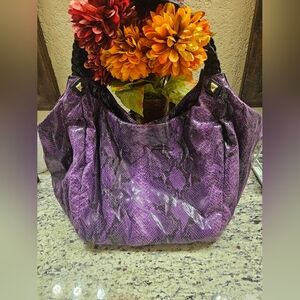 Gianni Bini Purple Textured Shoulder Bag